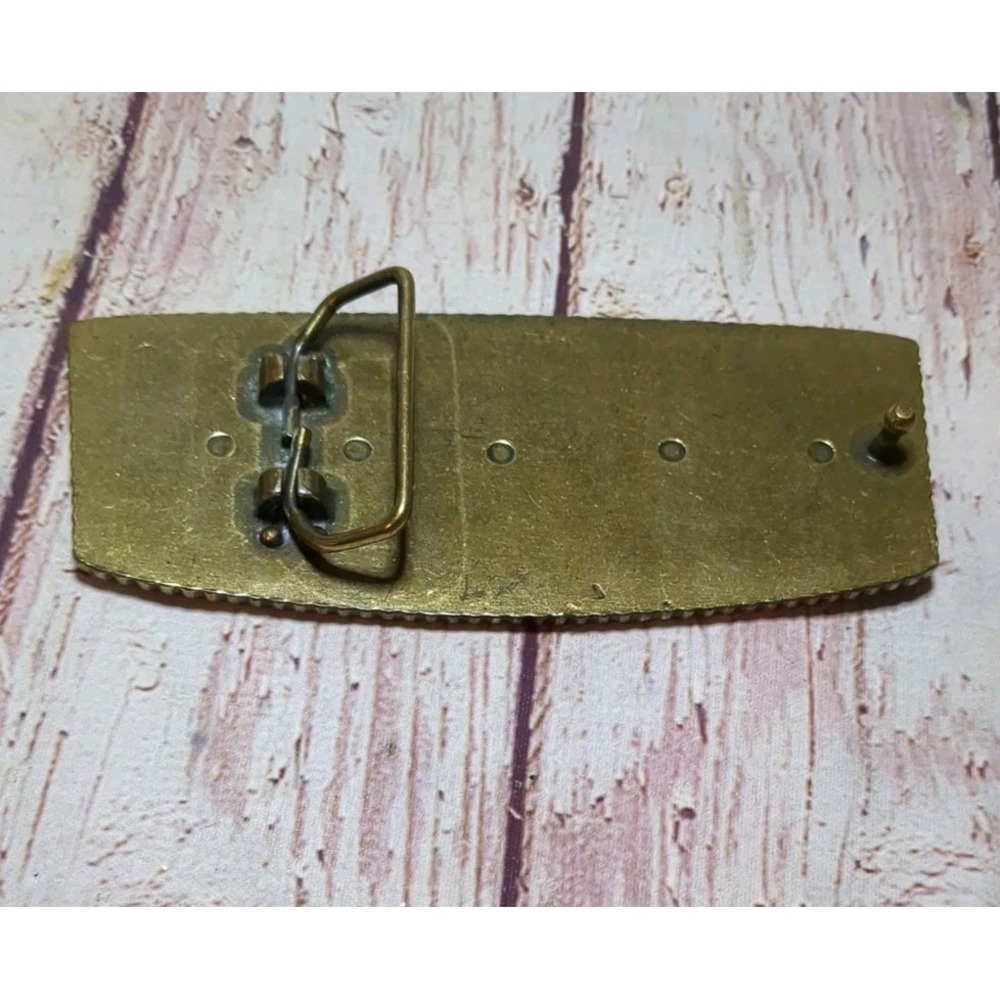 Vintage Enamel & Brass Cougar Belt Buckle - Picture 2 of 4